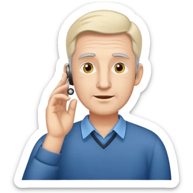 man hearing impairment sticker