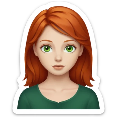 redhead with green eyes  sticker