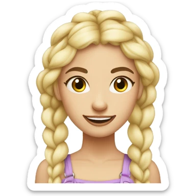 white braided blonde vanilla muffins girl sticker