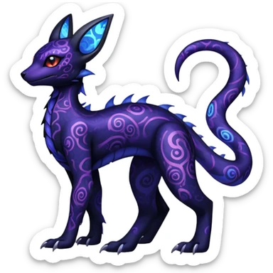 Gothic Nebulae Salandit-Umbreon-Fakémon-hybrid-creature (full body)  sticker