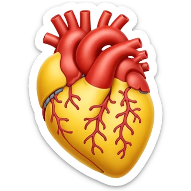 heart animal organ, yellow sticker