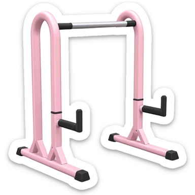 White pull-up bar with pastel pink grips, clean aesthetic sticker