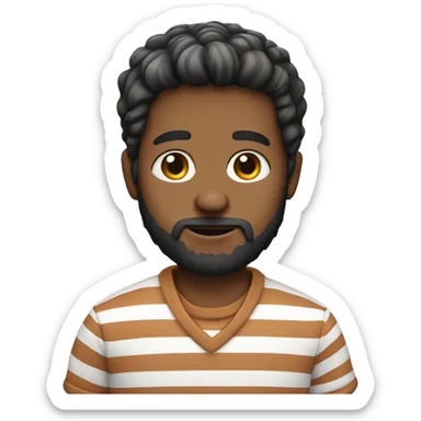 bearded boy in striped shirt sticker