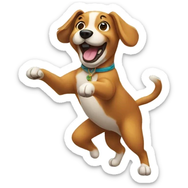 A dancing dog sticker