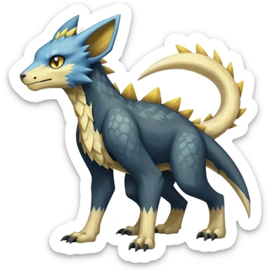 Manectric-Luxray-Cubone-Trico-Draco-Fakémon-hybrid-creature (full body), 4 legs sticker