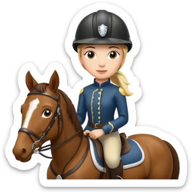 equestrian girl on horseback sticker