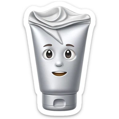 hand cream tube, empty, crumpled, very wrinkled, cap on, no face or character features, just the object sticker