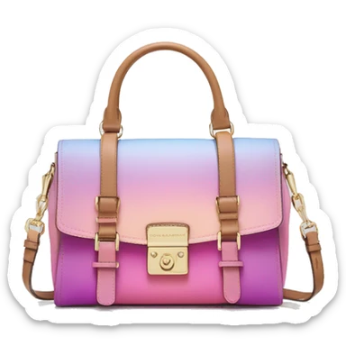 Realistic pastel ombre Michael Kors satchel purse without strap. sticker