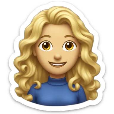a woman with long blonde wavy hard handing uno reverse card looking happy sticker