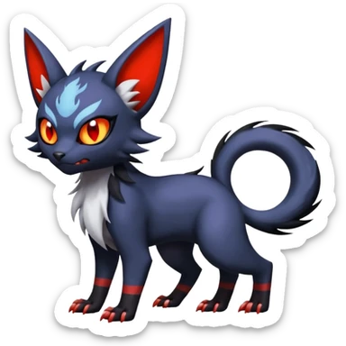 Noibat-Lykoi-Absol-Nargacuga-Litten-Torracat-fusion-Fakemon-Pokémon-creature  sticker
