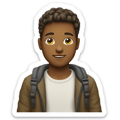 jeune homme avec des bequilles sticker