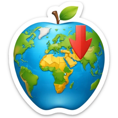 3D globe in Apple emoji style, Germany clearly marked in Europe, arrow pointing from Germany to USA in North America, word 'VPN' in modern bold sans-serif font with lock symbol next to it, smooth gradients, soft shadows, realistic 3D look, no other text, suitable for Instagram Reel sticker