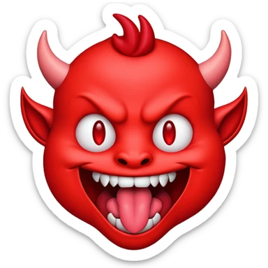 Devil emoji with it’s tongue out sticker