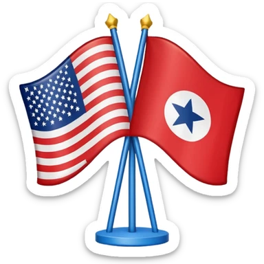emoji-style flag merging the cross and stars of Georgia with the stripes and stars of the USA sticker