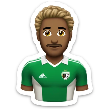 Futbolista con pelo ondulado castaño sticker