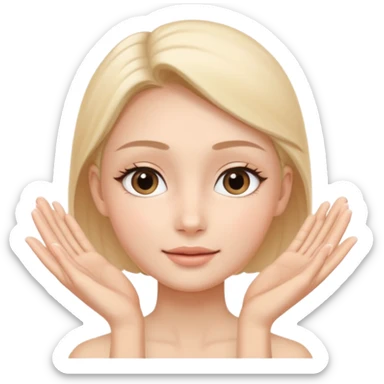 Minimal wellness-style emoji showing skin tightening,
a hand gently lifting and supporting facial skin upward,
subtle lifting gesture, smooth contours,
natural and calm look, non-medical, non-cosmetic,
no makeup, no injections, no surgery,
clean, modern, trustworthy wellness aesthetic sticker