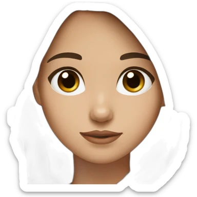 a girl with brown hair with a white and black pomerania  sticker