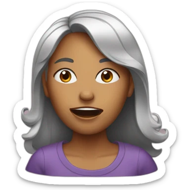 woman speaking out loud sticker