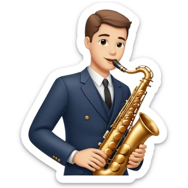 Swing jazz musician playing saxophone sticker