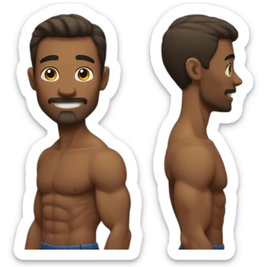 muscular man with one skinny arm sticker