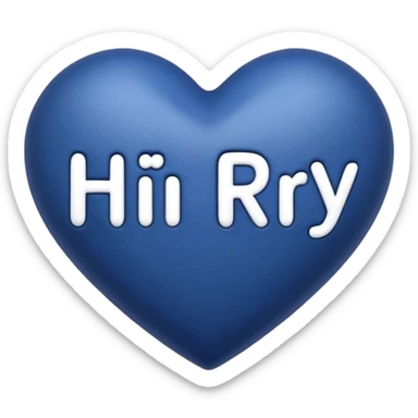 Dark blue heart with the words Hi Ry in the middle  sticker
