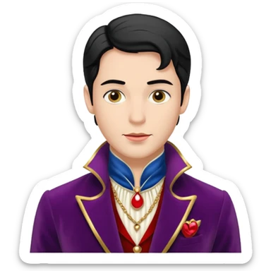 the prince from Snow White, elegant and kind expression sticker