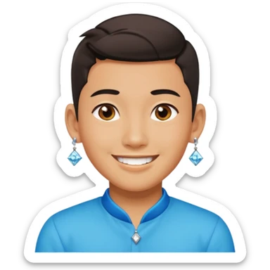 zesty gay chinese boy with diamond stud earings sticker