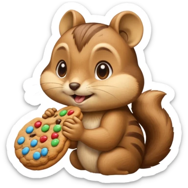 side view of this iphone chipmunk emoji eating cookie sweetly ; 🍪 use the SAME iphone ios cookies / chipmunk sticker