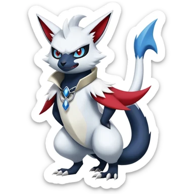 Cool Edgy Nargacuga-Absol-Zangoose-Sneasel-Quilava with a collar on, full body sticker