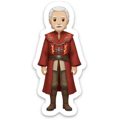 a white haired old man standing in Targaryen themed clothes, full body  sticker