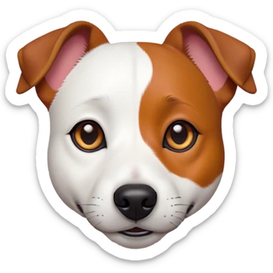 Cinematic Noble Jack Russell Terrier Portrait Emoji, Poised and spirited, with a compact, agile build in rich, warm tones, bright, alert eyes, perky ears, and a determined, lively expression, Simplified yet sharp and sophisticated features, highly detailed, glowing with a warm, natural luminescence, high shine, intelligent and resilient, stylized with an air of energetic authority, focused and alert, soft glowing outline, capturing the essence of a watchful and confident Jack Russell Terrier that appears ready to bound out of the screen with effortless energy! sticker