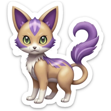 Meloetta-Purrloin-Gatomon-Trico-Pokémon-Fakémon-fusion-hybrid-creature sticker