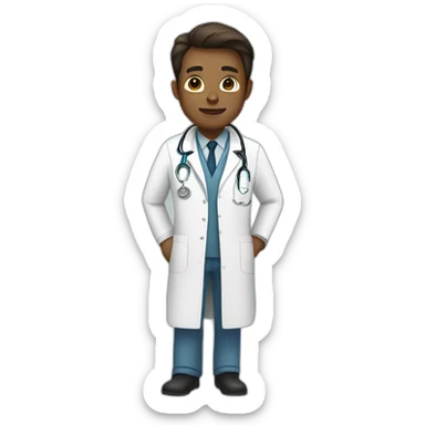 a doctor in a white coat sticker