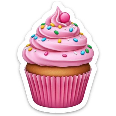 cupcake with pink icing, sprinkles on top sticker