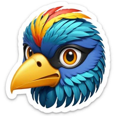 Un oiseau qui lance un regard sérieux  sticker