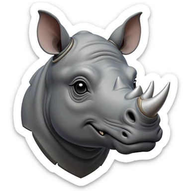 cinematic-noble-rhinoceros-portrait-emoji,-poised,-with-a-massive,-powerful-build-and-a-thick,-hide-of-slate-gray,-deep-set-soulful-piercing-eyes,-simplified-yet-sharp-and-sophisticated-features,-highly-detailed, with large black eyes, szoomed out showing houlders sticker