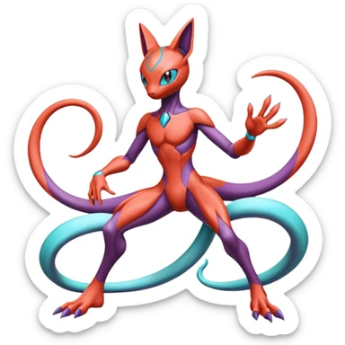 Mewtwo-Deoxys-Yveltal-Lunala-Fakémon-hybrid-creature (full body)  sticker