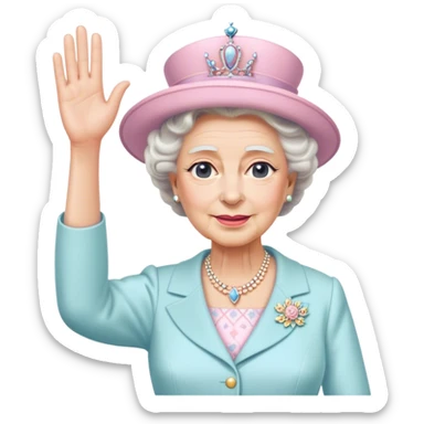 
Queen Elizabeth waves in pastel clothes sticker