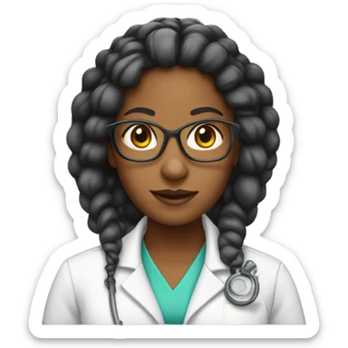 Female African American scientist with braids sticker
