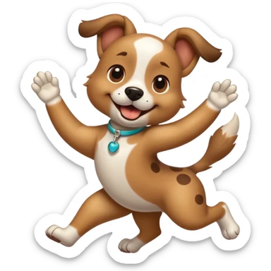 dancing dog with spot sticker