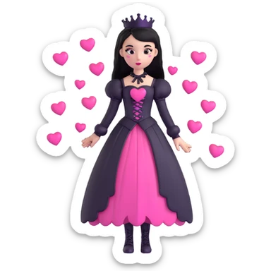 BLACKPINK-inspired gothic clothes ,  hearts, black and pink, cute,  sticker