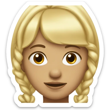 blonde hair with bangs pigtail, 25 years old woman sticker
