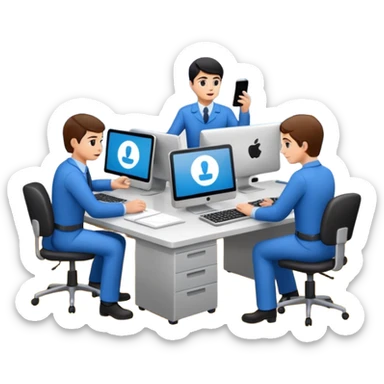 Digital Labour and an example of Agents at work in a workplace setting. sticker