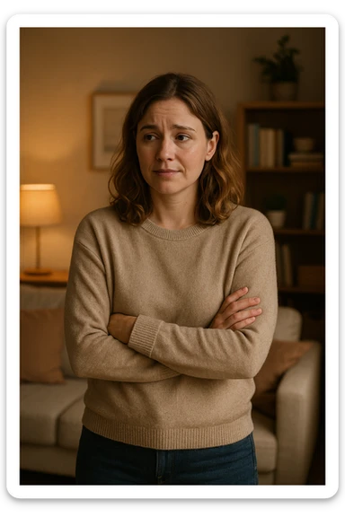 donna che vuole rimanere nella sua zona di comfort. Immagini realistiche sticker