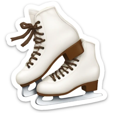 two winter white skates with brown laces on one direction  sticker
