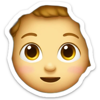 A baby’s giant face peeking over the side of a mountain sticker