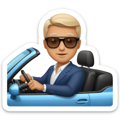 Boss moving car on street. sticker