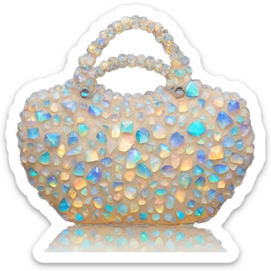 opal Crystal gemstone covered tote handbag sticker