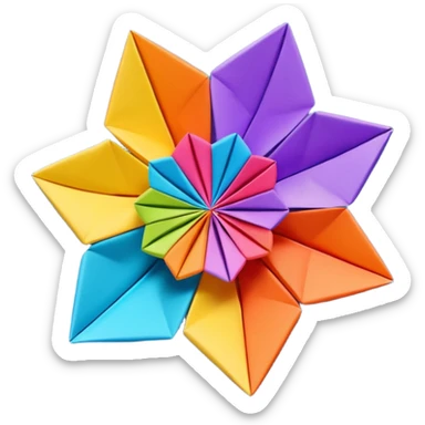 origami flower sticker