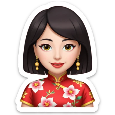 Lady Gaga, wearing cheongsam sticker